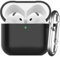 Nemteur Custodia per AirPods 4 2024, Case Protettiva in Silicone per AirPods 4th 2024 Cover in Silicone Visibile a LED Frontale con Moschettone, Nero