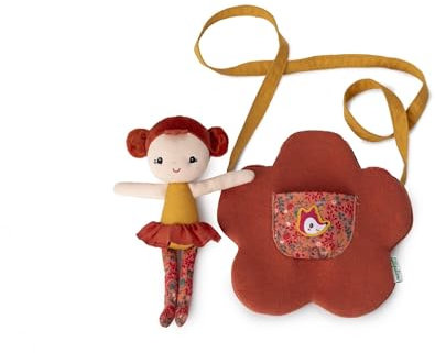 LILLIPUTIENS - Borsa per Bambini + Bambola Inclusa - La mia Prima Borsa a Tracolla - A Forma di Fiore - Sviluppa l'immaginazione - Dimensioni 22x26 cm - da 12 Mesi