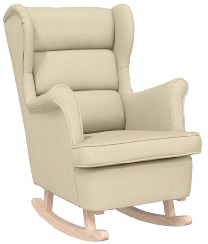 vidaXL Schaukelsessel Creme 74x90x102 cm Stoff