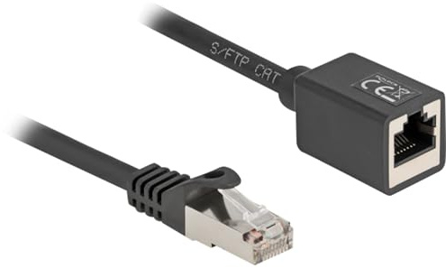DeLOCK Verlängerungskabel Netzwerk Verlängerungskabel RJ-45 Stecker > RJ-45 Buchse Cat.6a S/FTP