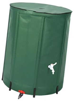 FewNvWa Regentonne Zum Falten, Wasserbehälter Aus PVC mit Überlauf Set, Regenwasserspeicher, Mehrfarbig, 200l