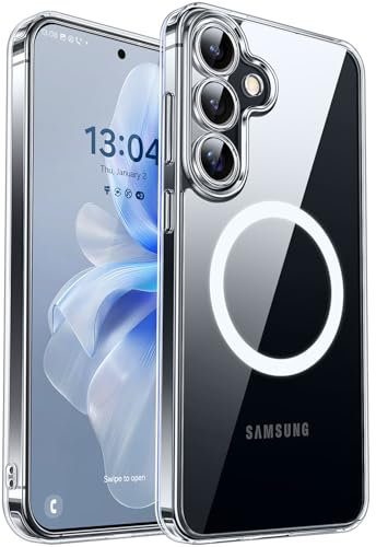 CANSHN für Samsung Galaxy S25 Hülle mit Kameraschutz für Magsafe (TOP Militärschutz & Magnetkraft) Extrem Haltbarkeit Handyhülle S25 Case - Durchsichtig