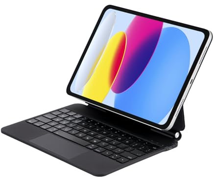 Seagtigau Magic Keyboard Hülle für iPad 10. Generation 2022 10,9 Zoll und iPad 11. A16 2025, Magnetische Tastaturhülle mit Multi-Touch Trackpad, Hintergrundbeleuchtung, Leichtgewicht, QWERTZ
