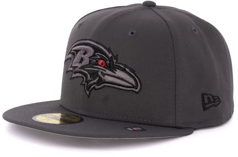 New Era Cap 59FIFTY Herren Basecap NFL Limited Edition (Baltimore Ravens, dunkelgrau, 7 1/8)