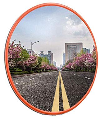 MRKU Convex Road Mirror/80Cm Outdoor Traffic Wide-Angle Lens,Outdoorroad Traffic Mirror Underground Garage Reversing Pc Material Mirrors Blind Spot Mirrors