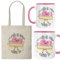 Kembilove® Pack regalo compañera trabajo personalizado - Taza y bolsa de tela con frase divertida y emotiva - Detalle para compañeras únicas y especiales