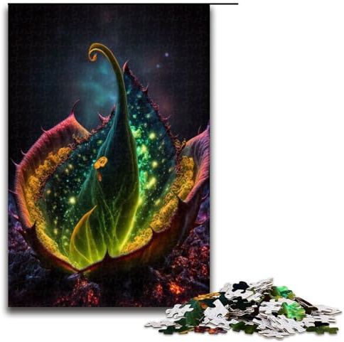Puzzle en Bois pour Adultes 1000 pièces Famille de Plantes succulentes et Carnivores cosmiques Jeu éducatif Jouet de défi 1000 pièces (75 x 50 cm)