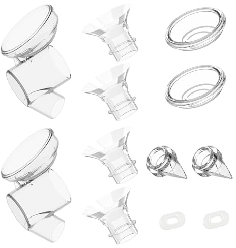 MOMMED MY-385 Accessori per Tiralatte, Include 2 Valvole a Becco d’Anatra, 2 Tubi a T, 2 Membrane in Silicone, 2 Tappi in Silicone, 2 Inserti per Flangia 19mm, 2 Inserti per Flangia 21mm