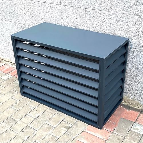 Outdoor Condenser Protective Cover Air Source Heat Pump Covers 1.5P/2~3P/5P Aluminum Air Conditioner Cover for Outside Units, Fallen Leaf Protection AC Unit(Gray,100 * 50 * 70cm)