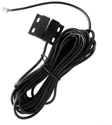 Drivstraw Abridor de puerta de garaje, interruptor magnético de lengüeta, normalmente cerrado, impermeable, sensor para seguridad del hogar, sensor de metal con cable de 5 m compatible con (conector
