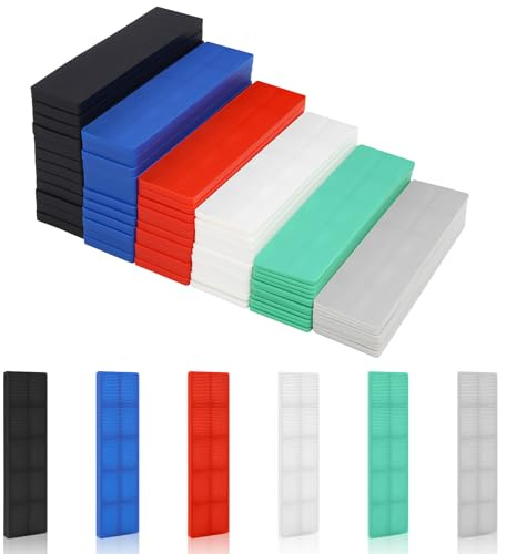 72 Stück Abstandshalter Kunststoff 100 x 28 mm x 1-6 mm Unterlegplatten | Verglasungsklötze Kunststoff Distanzklötze Abstandhalter Unterlegplättchen Fensterkeile für Fenstereinbau Fliesenverlegung