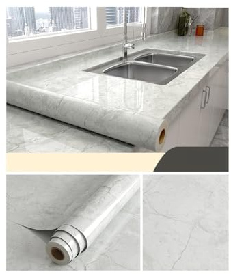 Vinylfolie für Küchenschränke Vinyl-Marmor-Kontaktpapier for Küchenarbeitsplatten, mehrfarbig, 40 x (100–500) cm(Kmh,40cmx100cm)