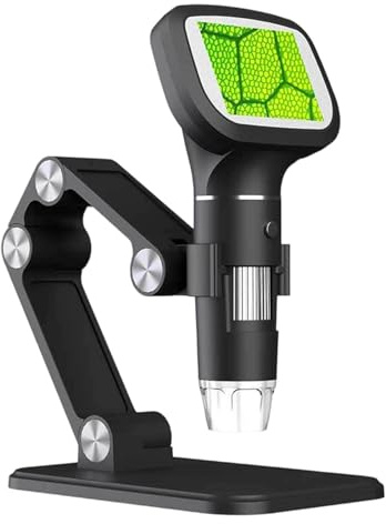 Microscopio digital de pantalla de 2.4 pulgadas, aumento de 50X a 1600X, LED iluminado para estudiantes, LED iluminado