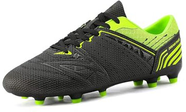 DREAM PAIRS Men's Cleats Football Boots Soccer Shoes Low Top Training Football Shoes for Professional Sport, Outdoor Sneaker,Size 12,Black/Neon/Green,160859-M