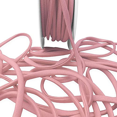 Pink Spaghetti Strap Satin Cord Tubular Satin Strap Flat Trim String Non Stretch Strapping Dresses Swimwear Bikini Lingerie Corset Ties Dresses Top Dressmaking (5mm - Pink - 3 Meters)