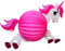 alles-meine.de GmbH 1 Stück 3-D Effekt Papier Laterne/Lampion - süßes Einhorn - pink - für Kinder - Papierlaterne - Lampe - Laternen Lampions - Figur - für Laternenumzu..