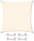 CelinaSun Sonnensegel wasserdicht PES Quadrat 3,6x3,6m Creme weiß UPF 50+ Premium Sonnenschutz inkl Befestigungsseile