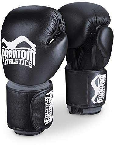 Phantom Boxhandschuhe Elite ATF | 10-16 oz | Profi Boxing Gloves Männer Damen (10 Oz, Schwarz/Grau)