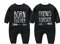 culbutomind Baby Zwillinge Baby Bodys Doppel Ärger süßes Outfit mit Hut Baby Pyjamas Zwillinge Geschenk(black1 0-3 Months)