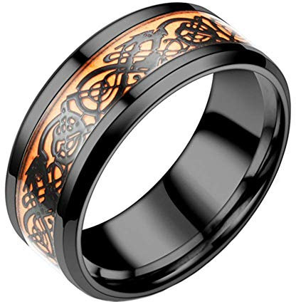 Carry stone Gelb leuchtende leuchtende Drachen Ringe Männer Edelstahl im Dunkeln leuchten Fluoreszierende Ring Frauen Ehering Modeschmuck hohe Qualität