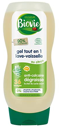Biovie - Gel lave vaisselle aux extraits de citron - Vaisselle - Ecodétergent - Bouteille de 720ml