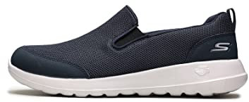 Skechers GO WALK MAX CLINCHED, Zapatillas para Hombre, Navy Textile /White Trim, 42 EU
