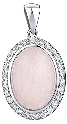 SILVEGO - JST16919R – Pendentif Femme - Argent 925/1000 - Quartz Rose Véritable