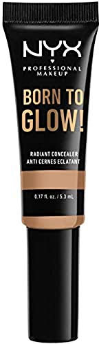 NYX Professional Makeup Born to Glow Radiant Concealer, Schillerndes Finish, Reduktion von Augenringen, Highlighten und Contouring, Vegane Formel, Farbton: Medium Olive