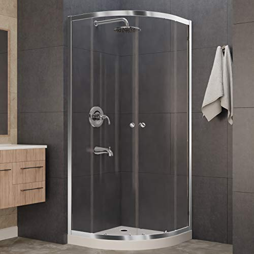 ANZZI Framed Shower Door 76 x 35 with Sliding, Polished Chrome, Water Repellent Glass Shower Door Rollers and Handle - Mare Series (SD-AZ050-01CH)