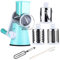 Tevokon Cheese Grater Rotary Vegetable Slicer Nuts Grinder Cheese Shredder Mandoline with 3 Blades Peeler Kitchenware Cook.