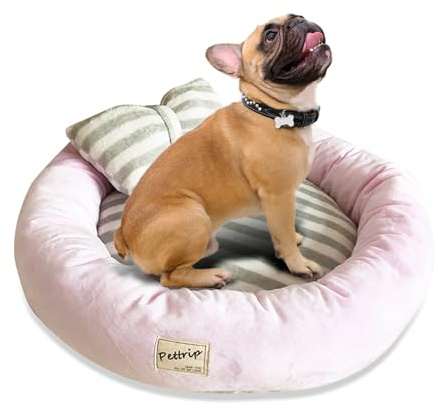 PETCUTE Cuccia Gatto Interno Letto per Cani Lavabile Soffici Cuscino Cane Lettini Morbida con Cuscino Reversibile Taglia Grande(L-65 * 16 cm Rosa)