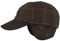 Herren Winter Baseball-Cap | Schirmmütze | Baseball-Kappe mit ausklappbarem Ohrenschutz – aus Wolle im Fischgrat Design & Steppfutter (59, Grau Karo)