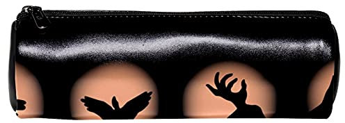 Shadow Puppet Stifteetui aus Leder für Schüler, Schreibwaren, Schule, Arbeit, Büro