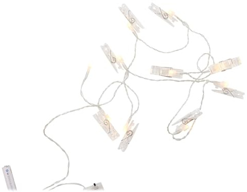 BUTLERS LED Fotoklammern Lichterkette 185cm Warmweiß - CLIP ART -