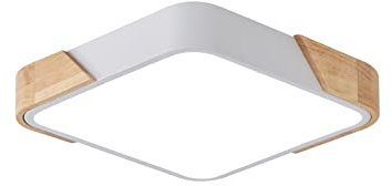 LED Ceiling Light, Flush Ceiling Light 24W, Wooden Square Modern Led Ceiling Lights for Bedroom Lounge Hallway Home Office Porch Kitchen Living Room,30cm*30cm, Cool White 6500K