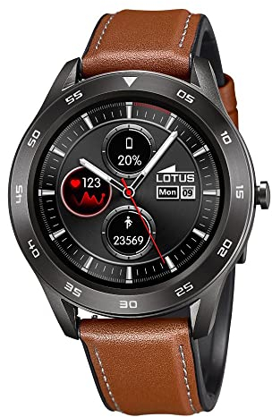 Montre Lotus pour Homme 50012/A Smartwatch Boîtier en Alliage Gris Bracelet en Cuir Marron