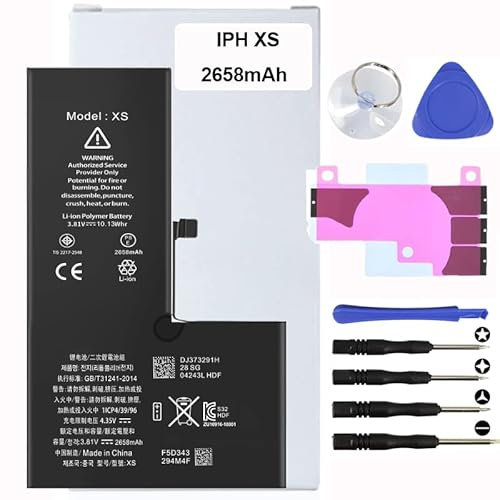 Remplacement de Batterie pour iphone. Le kit de Batterie pour iPhone Comprend Un Autocollant étanche, des Autocollants de Batterie, des Outils magnétiques. (iPhone XS)