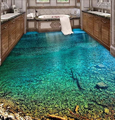 3D Boden Malerei Schlafzimmer Badezimmer Selbstklebende Bodenpaste 3D Bodenbelag Kundenspezifische Fototapete Bodenmalerei Ruhiges Wasser Bodenaufkleber Landschaft 3D Boden Wandbild Wand Pvc Selbstk