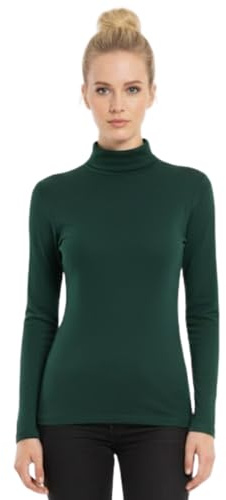 STAR FASHION Women's Polo Neck Jumper Long Sleeve Ladies Turtle Roll Neck Top Stretch Knitted Pullover Casual Sweater