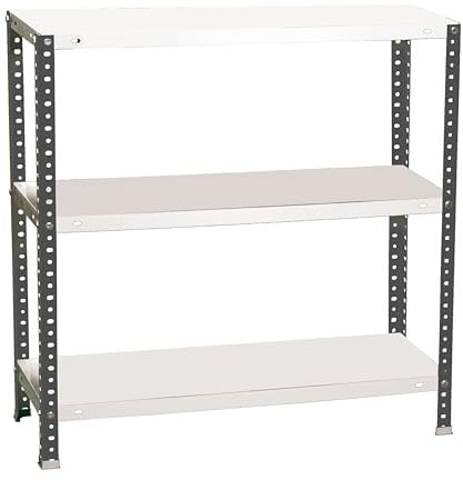 Simon Rack Estanteria Metalica 900x900x500 mm, 3 Alturas, Bandeja Metal, 100 kg de Punto Flexión, Estanteria Almacenaje, Antracita/Blanco - Comfort