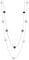 FULU AUTUMN Silver Layered Long Necklace for Women Pearl Crystal Sweater Strand Chain Necklaces Costume Jewellery Birthday Gifts(Black)