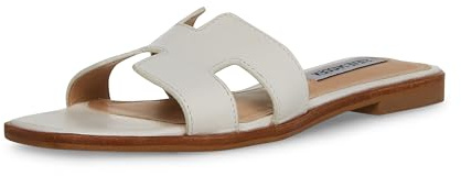 Steve Madden Women's Hadyn Sandal, White Leather, 8