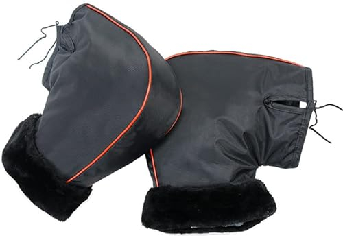 SIQITECH Vélo Guidon Mitaines Réfléchissant Homme Femme Manchons d'hiver Imperméables pour Guidon Vélo Manchons de Vélo Guidon Coupe Vent Gants de VTT Moto BMX VTC Trottinette Scooter Noir 27 X 30 cm