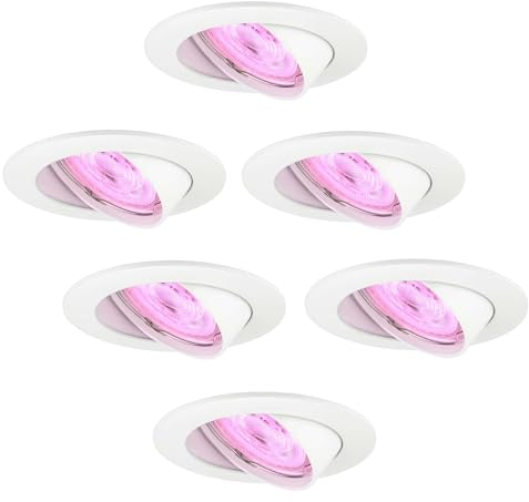 Ledvion - 6X SMART LED Einbaustrahler Amsterdam, Weiß, Dimmbar, Rund, RGBWW, 2 Jahre Garantie