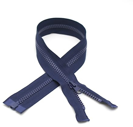 DOJA Barcelona | Cerniera Giubbotto Aperta | 10 Pz | 60cm | Numero 5 | Blu Marino | Chiusure Zip Giubbotto | Cerniera per Giubbotto da Cucire | Ricambi Cerniera Lampo Giacca, Pantalone, Borsa, Jeans