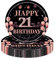 COSORO 16Pcs Black Rose Gold 21st Birthday Paper Plates 7inches, Party Tableware, Disposable Plates, Table Decorations, Gifts for Ladies, Her Party Decor