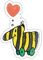 Spreadshirt Janoschs Tigerente Herz Liebe Sticker, max. 10x10 cm, 10 x 10 cm, Mattweiß