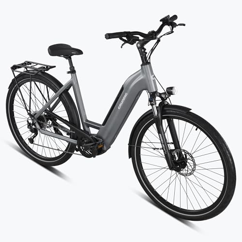 GRUNDIG GCB-1 E-Bike 28 Zoll Elektrofahrrad für Damen und Herren, E-Bike Trekking mit 250W/80N.m BAFANG Mittelmotor und Drehmomentsensor, Shimano 9 Gänge, 36V/15Ah LG Akku bis zu 120KM