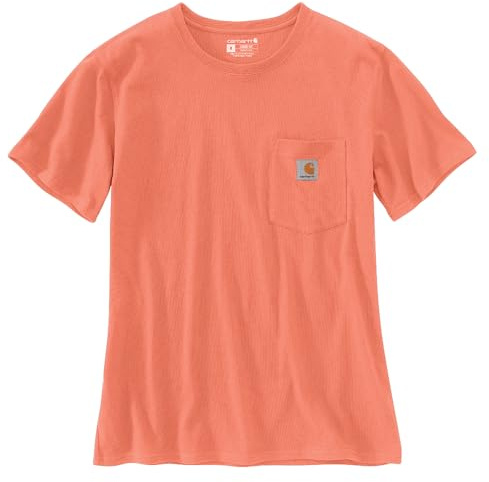 Carhartt Women's Loose Fit Heavyweight Short-Sleeve Pocket T-Shirt, Fresh Salmon, M