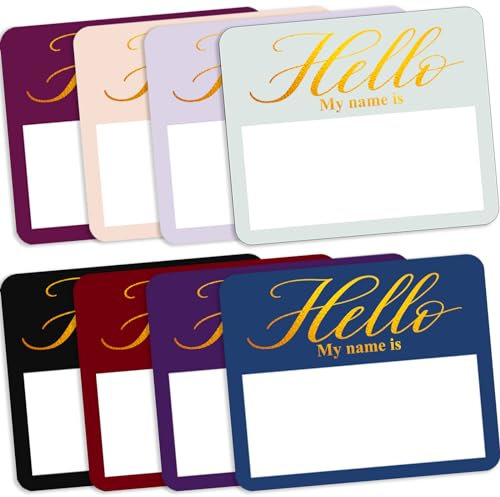 Namensschilder Aufkleber, 120 Pcs Goldfolie Hello My Name is Stickers, große Selbstklebende Name Tags Namen Etiketten für Party, Hochzeit, Treffen, Urlaub (76mm x 64mm)